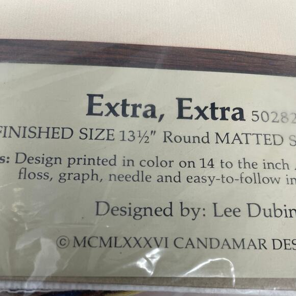 Something Special Counted Cross Stitch Kit “Extra,Extra”#50282 Vintage 1986 NEW - Picture 11 of 12